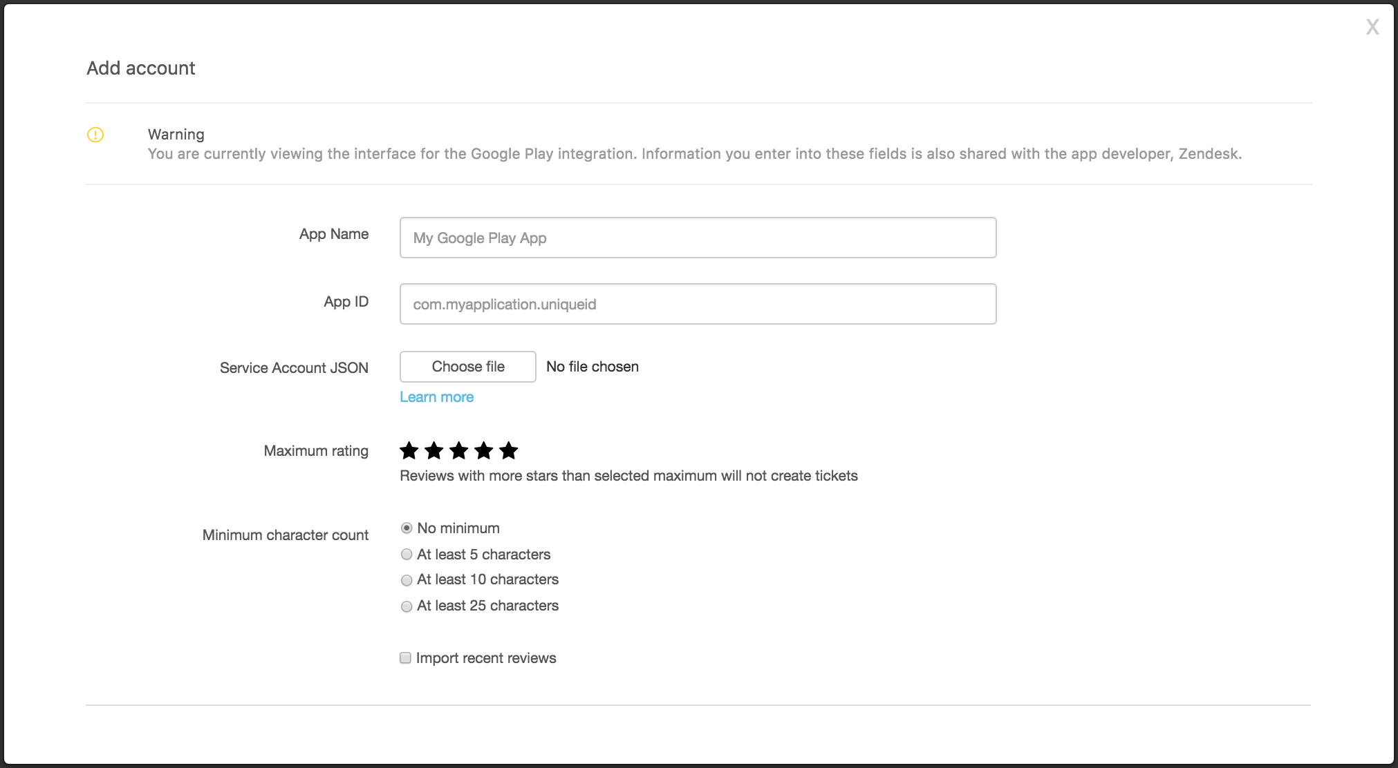 Google Play Reviews feature detail — Surveys and Reviews app on the Zendesk Marketplace